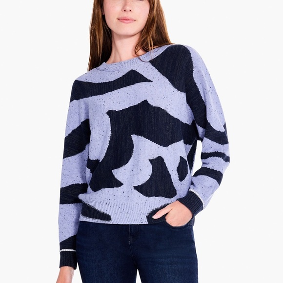 NIC+ZOE Abstract Intarsia Knit Sweater - Size L - Picture 2 of 16